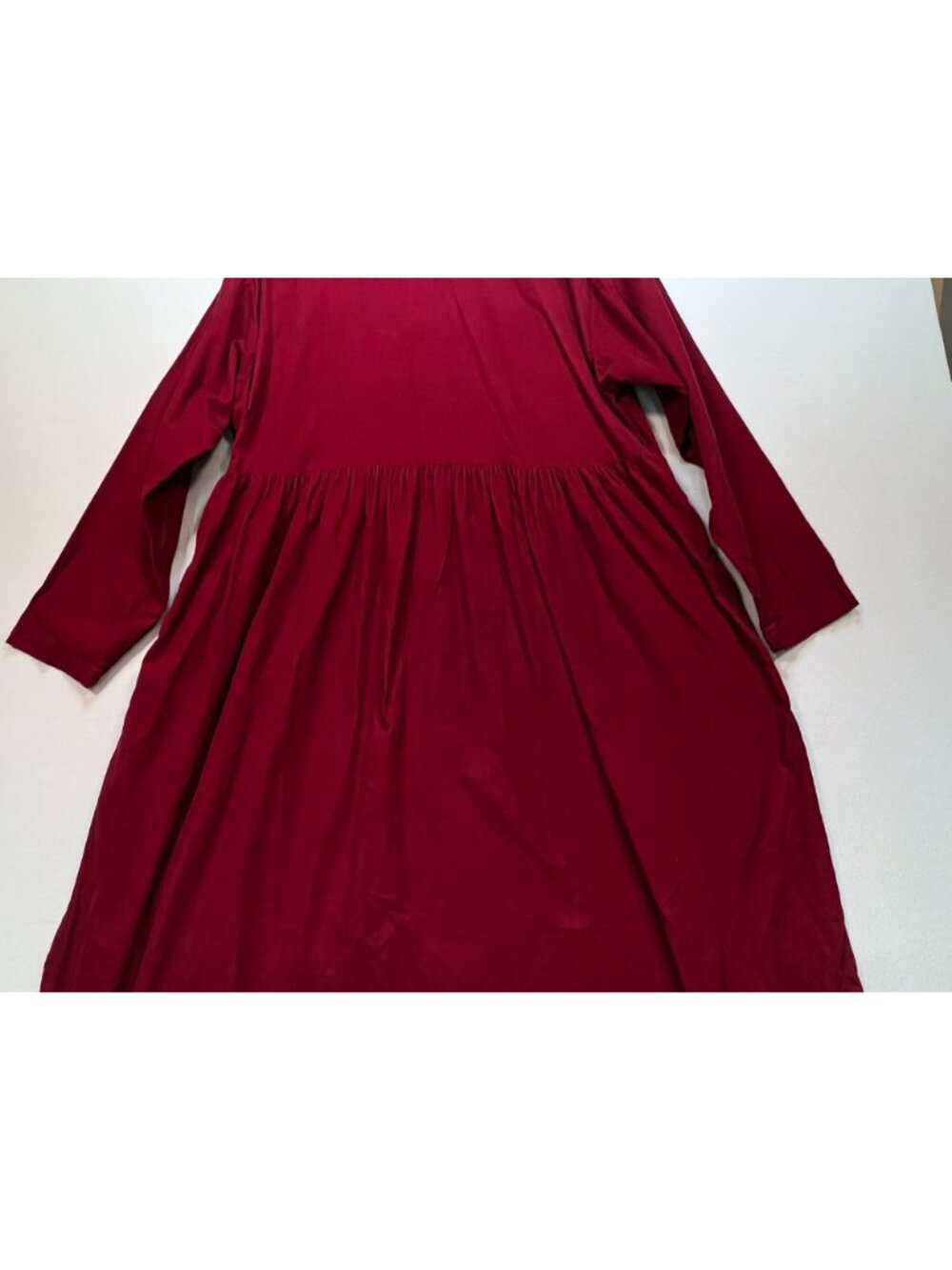 Eddie Bauer Womens Corduroy Button Front Midi Dress Long Sleeve Size 16 Burgundy - Picture 12 of 14